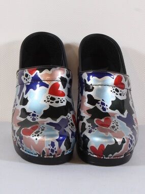 Dansko Women's Professional Multicolor Fragment Patent Leather Nursing Clogs